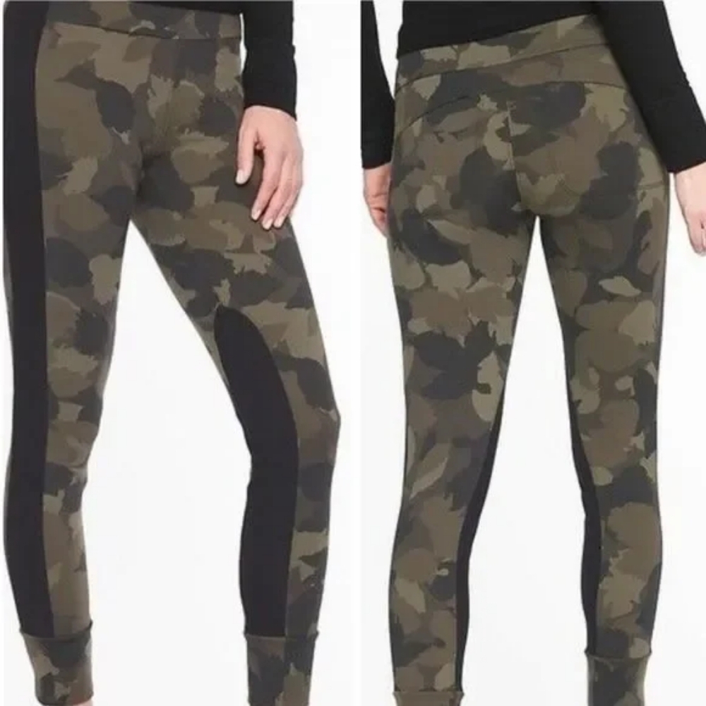 Athleta Essex Camo Hybrid Tight Joggers Olive Arbor Camo Size Medium